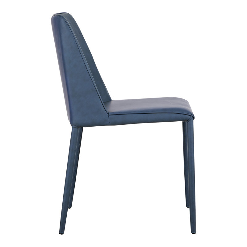 Nora Upholstered Dining Chair, Blue Faux Leather