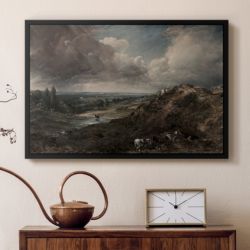 Étang de Branch Hill, Hampstead Heath, v. 1828 - John Constable, toile tendue avec châssis encadrée, 16 x 24, Naturel