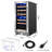 14.96 Inch 30 Bottle Dual Zone Wine Refrigerator Mini Wine Cooler Built-in and Freestanding with Built-In Light and 2 Type Handle Classic Series