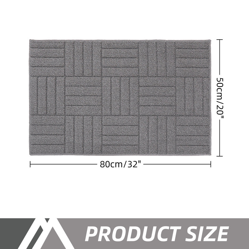 Stain Resistant Non-Slip Door Mat, Gray, 20" W x 32" L