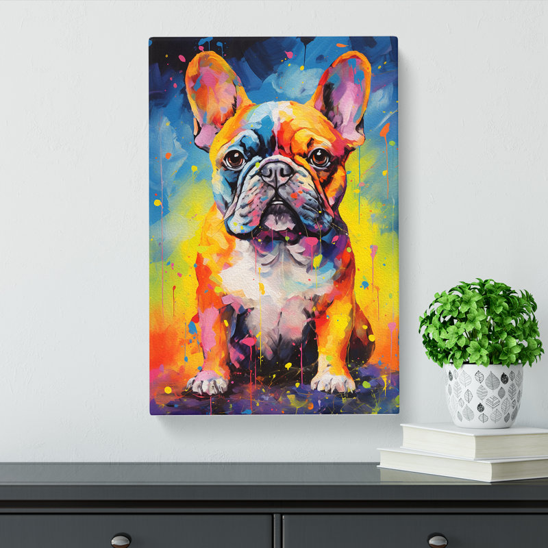 French Bulldog Action - Wrapped Canvas, 76cm H x 50cm W x 3cm D