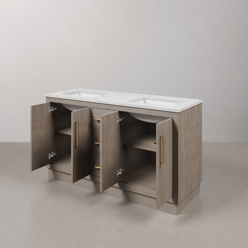 Hugo 60'' W Vanity, Satin Gold