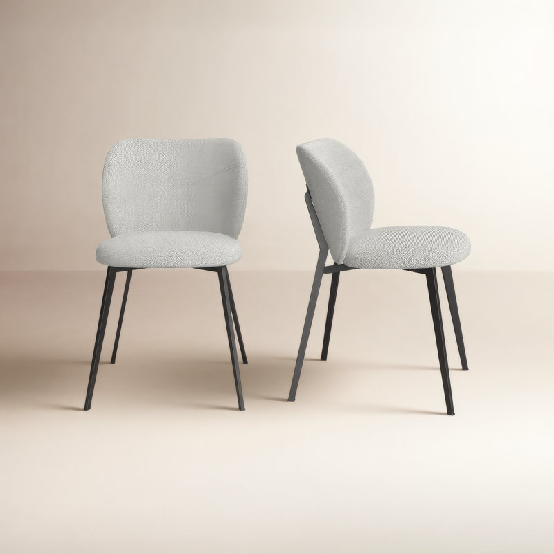 Granger 18.5'' H Fabric Upholstered Side Chair, Black, Light Gray