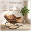 Chaise berçante surdimensionnée Papasan avec coussin épais et coussin en rotin-2044458618