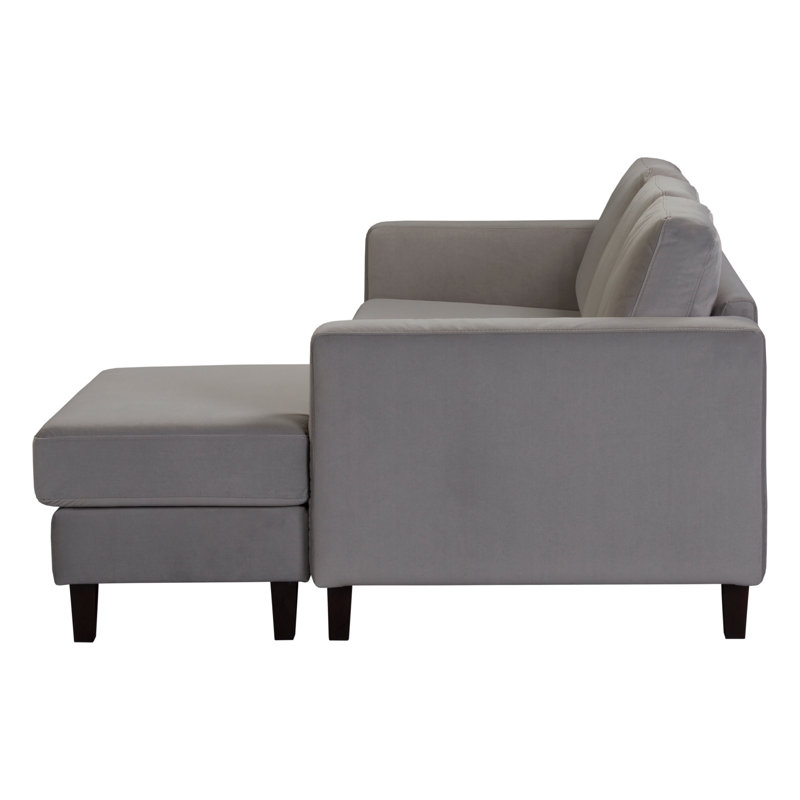 Laighla 4 Seater Sofa & Chaise, Right Hand Facing, Grey, Wenge