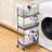 3-Tier Metal Utility Cart, Slim Storage Cart Metal Rolling Cart-89549720