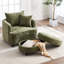 Fauteuil d'appoint 40,2 po en chenille moderne, fauteuil de lecture confortable avec repose-pieds avec rangement-88701142