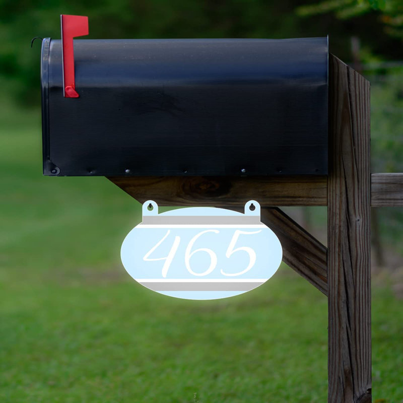 Plaque d'adresse sur 1 ligne, Bleu, Oui