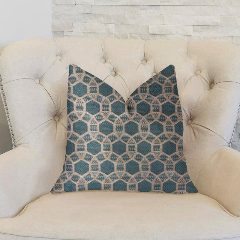 Pineapple Slice Geometric Linen Reversible Throw Pillow, 20" x 20"