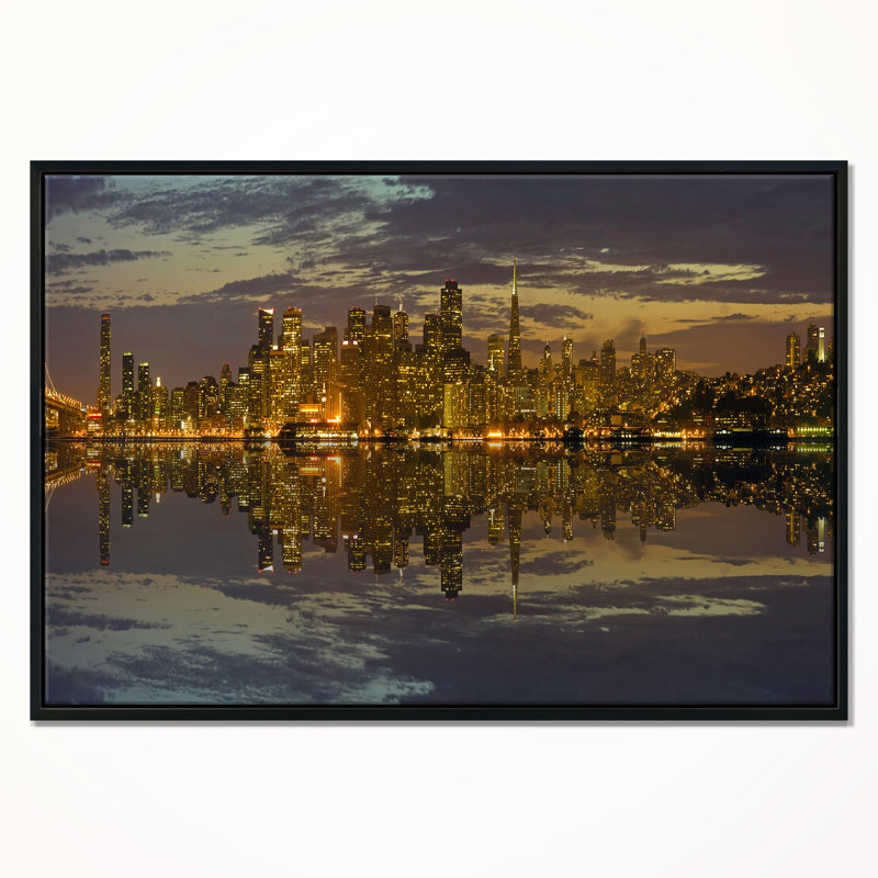 «San Francisco at Sunset Panorama», reproduction de photo sur toile tendue encadrée, H 12 po x l 20 po x P 1 po