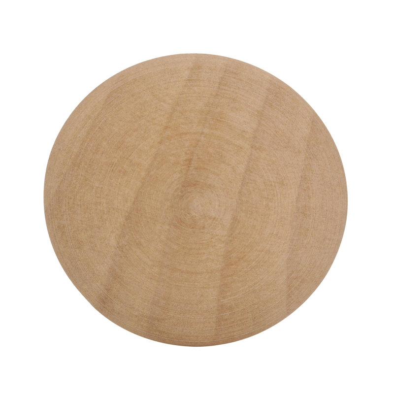 Unfinished Beige Round Wood Knob with Mounting Hardware