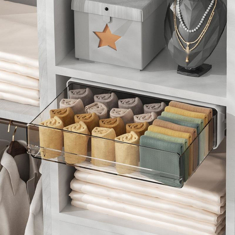 31x20x8.6cm Pull Out Under Cabinet Drawer Organizer For Kitchen Home Office Cabinet