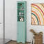 Armoire de salle de bain 66,9 po de hauteur, armoire de rangement autoportante avec tiroir, panneau de fibres à densité moyenne, tablette réglable-1021840100