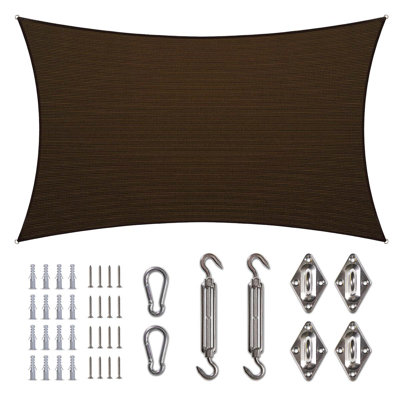 Amgo Rectangle Sun Shade Sail with Hardware Kit
