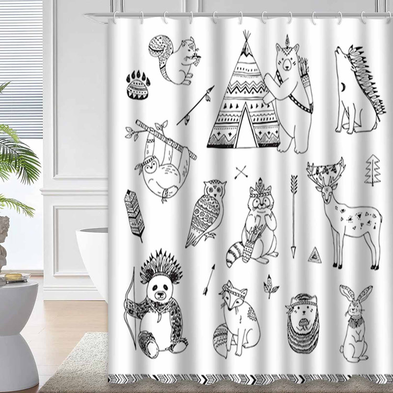 Rideau de douche Tribal Woodland, L 72 po x l 72 po