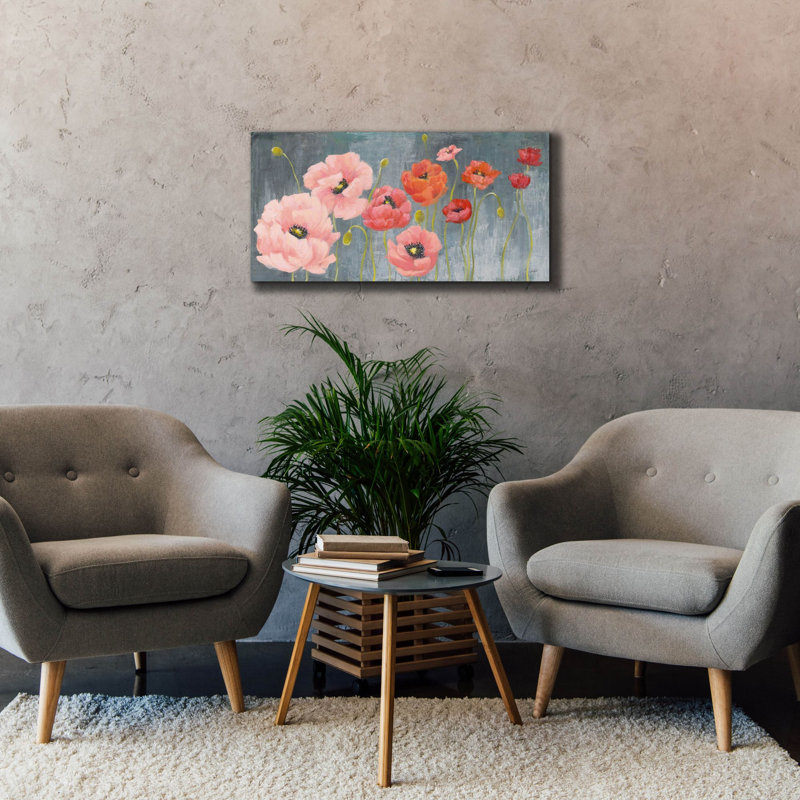 Toile épique «Poppy Party» par Julia Purinton, H 20 po x l 40 po x P 1,5 po