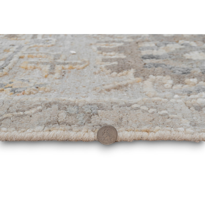 Tapis noué à la main Sophia Athena - taupe - 6 pi x 9 pi, 6 pi x 9 pi