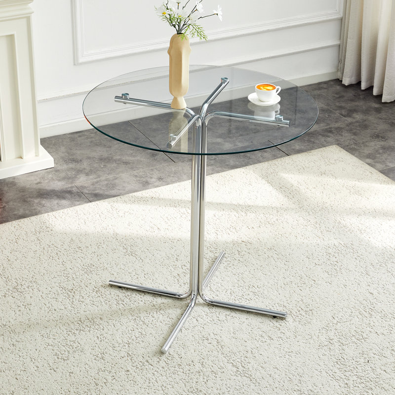 Ensemble de table de bar et de tabourets Modern 3PCS, Blanc, Silver