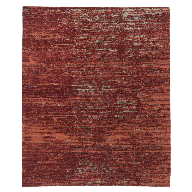 Sandstone Abstract Area Rug in Neutral/Red, Rectangle 2' x 3'