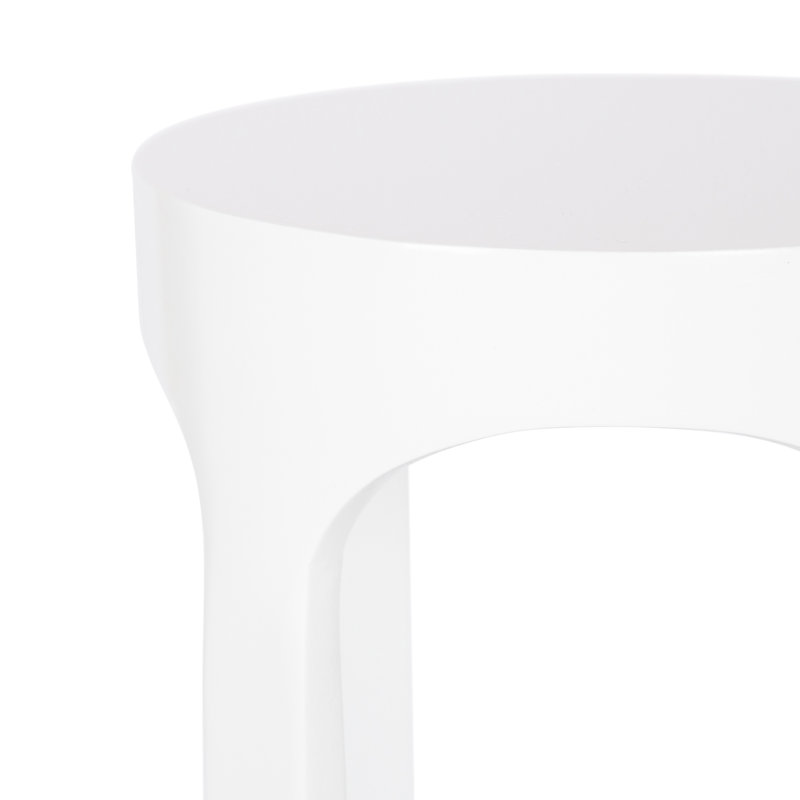 Table à boissons ronde en bois Dahl, Blanc