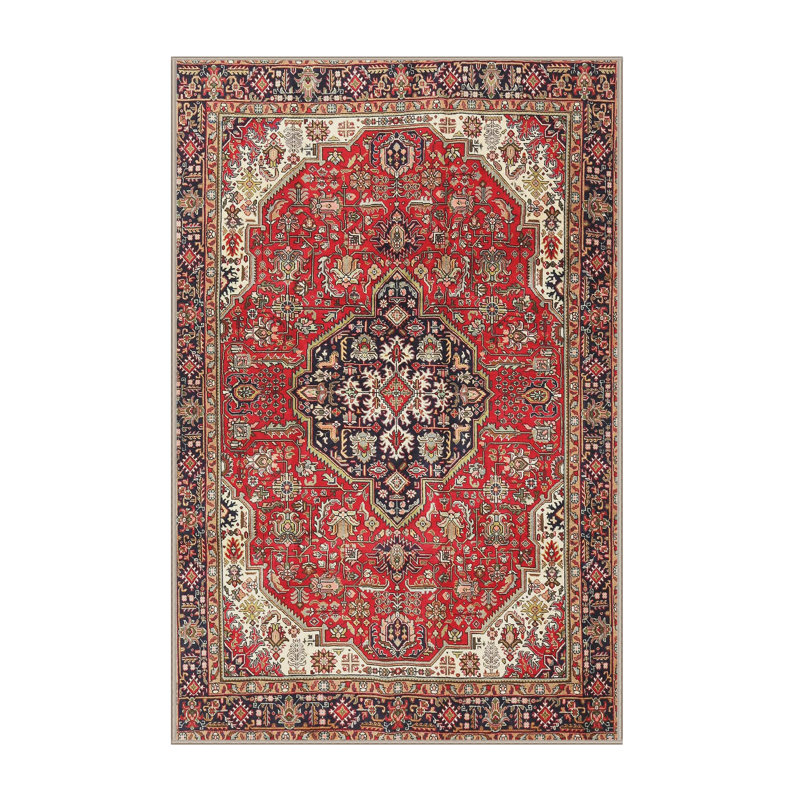 Tapis oriental multicolore tissé à la machine Oriental, Rectangle 6 pi x 9 pi