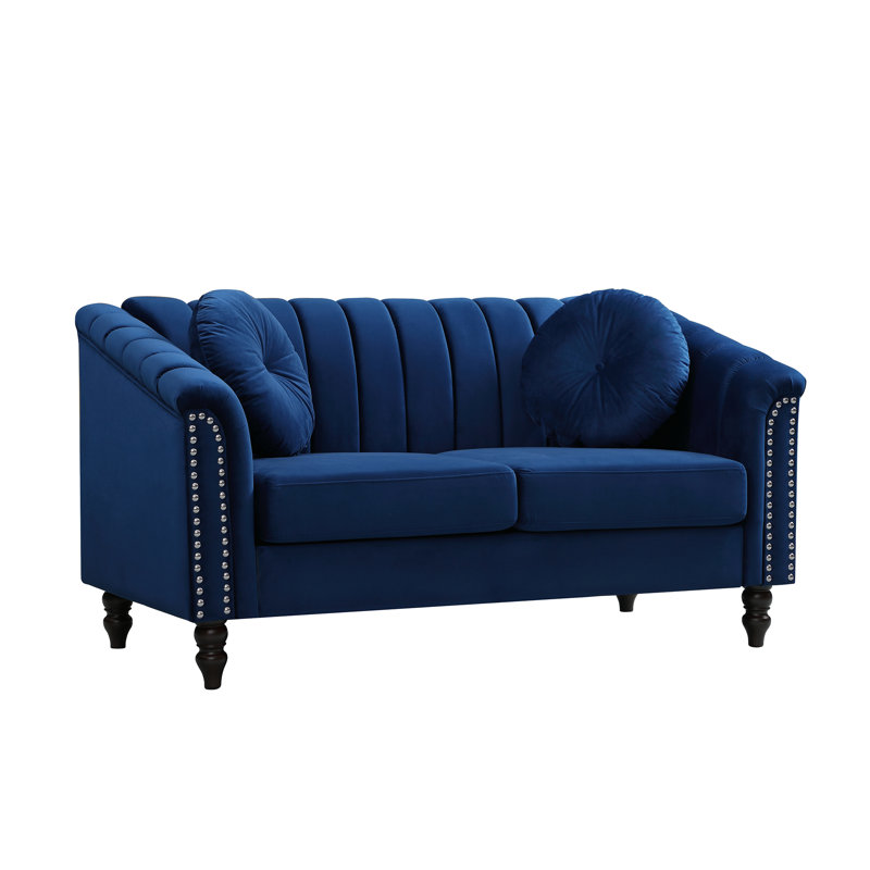 Causeuse de salon en microfibre, Bleu