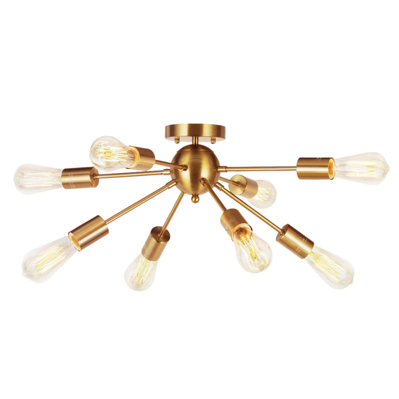 Fredette Semi Flush Mount, Brushed Brass
