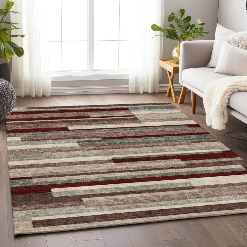 Tapis Prlot Merlot de qualité supérieure lavable à la machine, Rectangulaire 8 pi x 10 pi