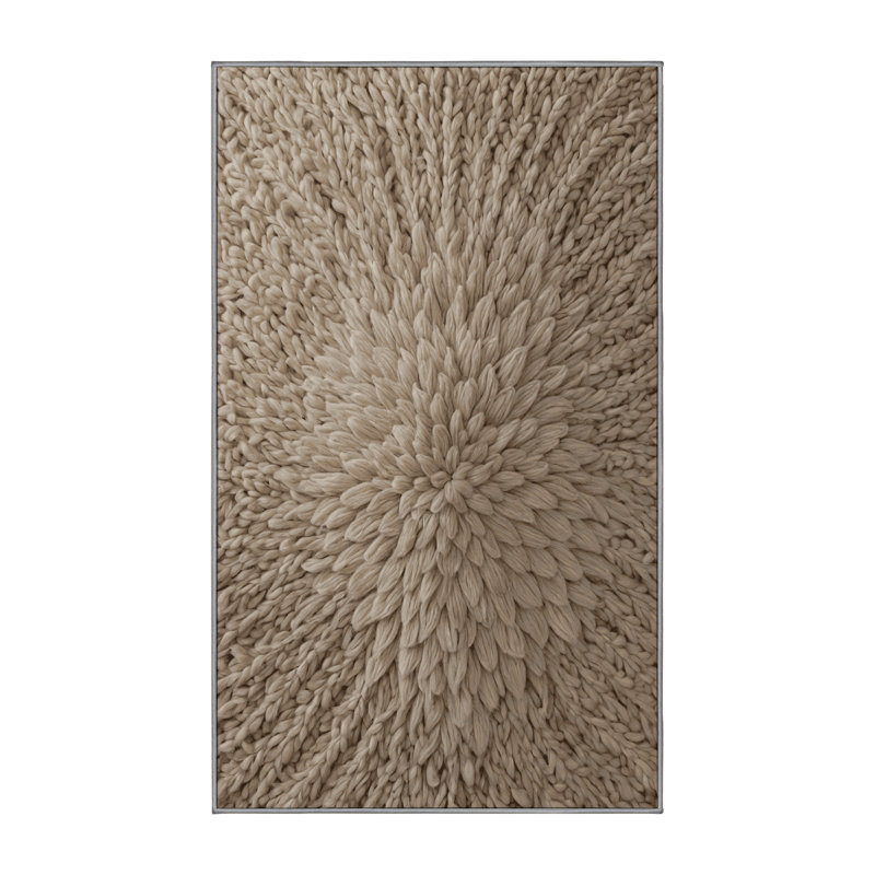 Tapis gris soyeux et moelleux, Rectangle 5 pi x 7 pi