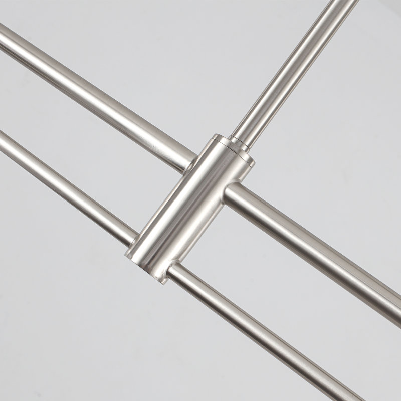 Lustre cylindrique linéaire à 2 lumières pour îlot de cuisine, Nickel satiné