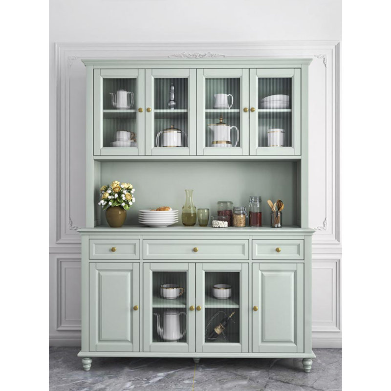 Armoire alimentaire simple en bois massif American, Vert clair