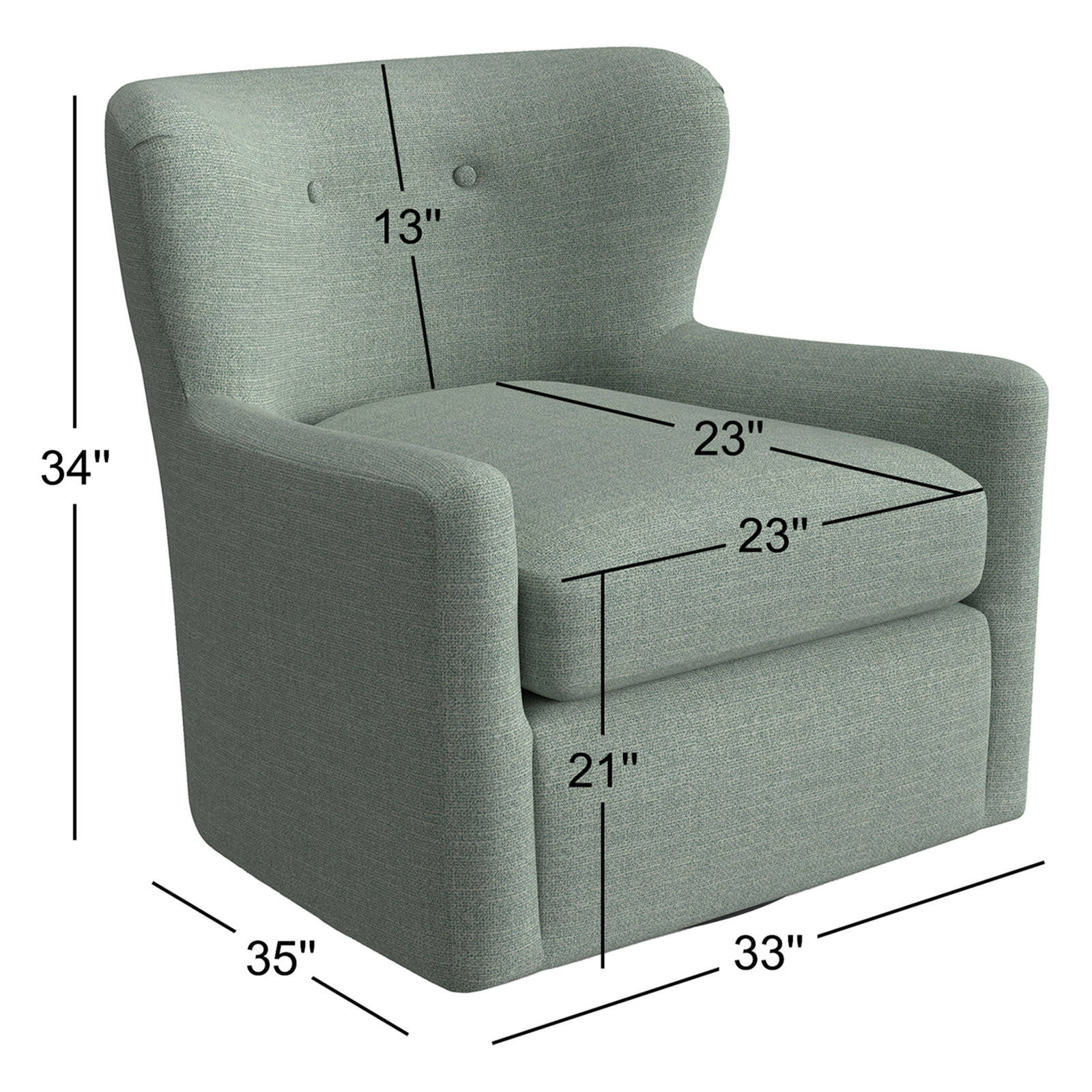 Bendigo Upholstered Swivel Barrel Chair, Pool Performance Weave