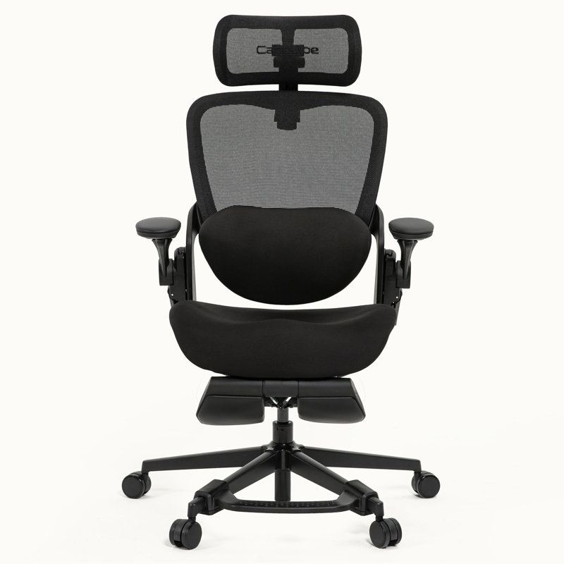 Chaise de bureau ergonomique noire Cablady, Noir