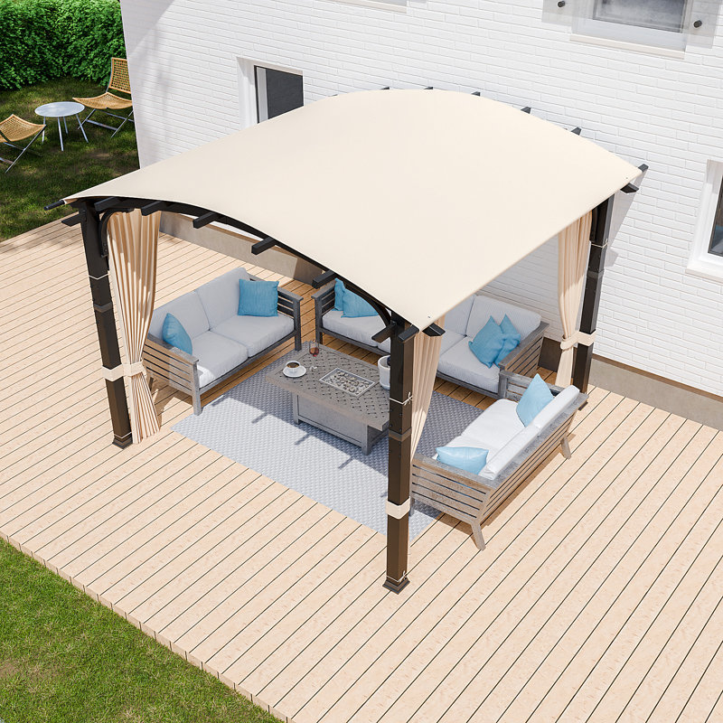11 pi. L 10 pi. D Pergola en métal avec pavillon: ajout extérieur durable et fonctionnel