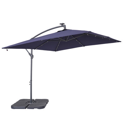 Fowz 102'' Lighted Tilt Cantilever Umbrella
