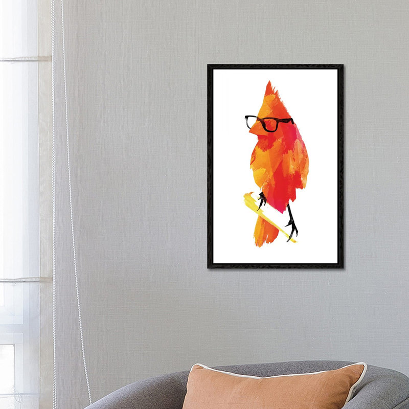 Punk Bird by Robert Farkas - Print on Canvas, 66.04 cm H x 45.72 cm W, Black Framed Canvas