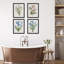 «Daisy Magnolia Floral», ensemble de 4 impressions murales bleues et roses vives encadrées sur papier, impression de 4 pièces-93011829-93011832