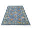 Tapis bleu en laine noué à la main 7 pi 11 po x 9 pi 11 po Oushak