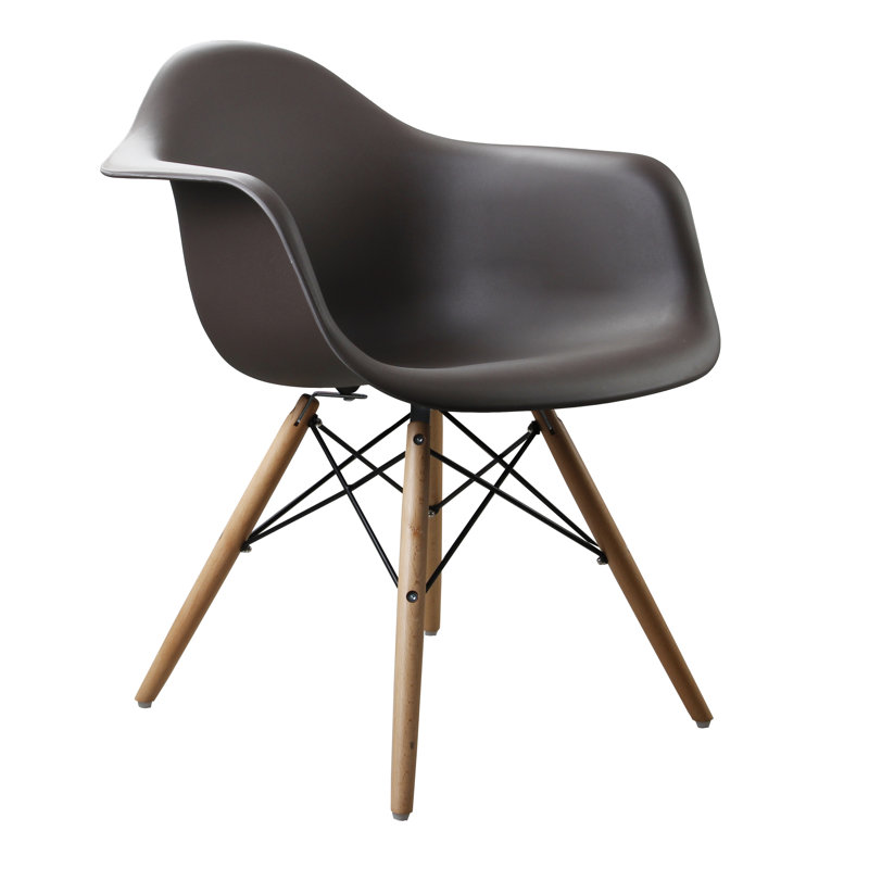 Chaise d’appoint en plastique salle à manger modern designer, Brun