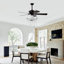 Ventilateur de plafond en cristal Clayton avec lumières et télécommande (ampoule non incluse)