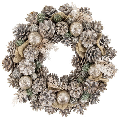 Couronne de Noël scintillante artificielle Green Pine