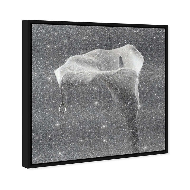 Midnight Rain Floral & Botanical Canvas Print by Oliver Gal, Black Frame, 12 x 12, 31"H x 31"W, Black Floater Frame