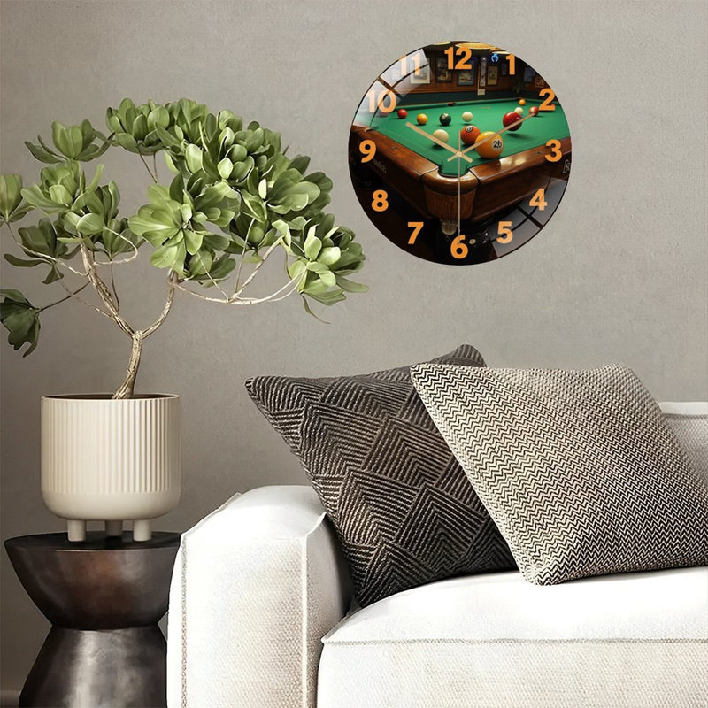 Horloge murale en verre 12 po