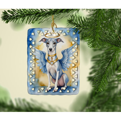 Ornement en porcelaine Whippet My Angel