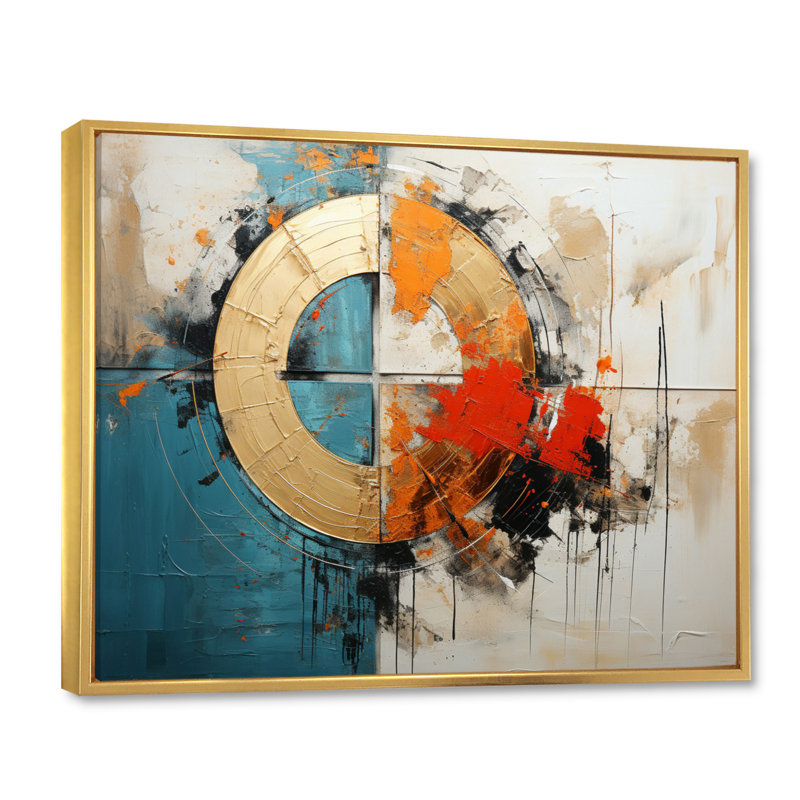 Harmonieux hybride III sur toile, Cadre flottant doré, 12" H x 20" W