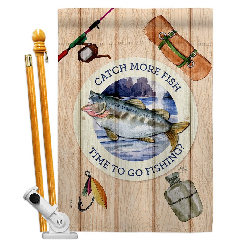 Ensemble de drapeaux en polyester 40 x 20 pi Catch Fish