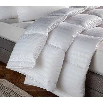 NightComfort Feels Like Down Winter Season 13.5 Tog Duvet Microfiber Satin Stripe Quilt