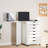 Jennavecia vidaXL MOSS 7-Drawer Chest with Desk & Wheels, Solid Pinewood, 41.5"x15.4"x29.3"-212607447