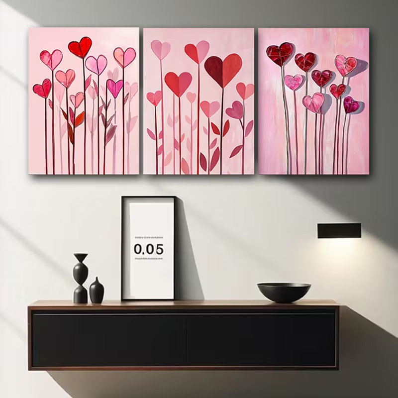 3 Piece Wrapped Canvas Print, 45 cm H x 90 cm W
