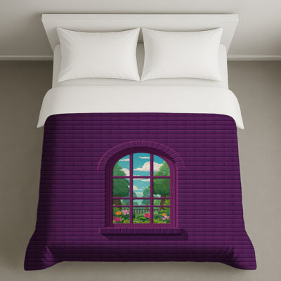 Housses de couette murales mauves en brique mauve